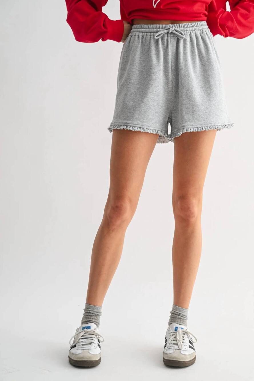 NEW WISHLIST playful edge knit shorts in grey
